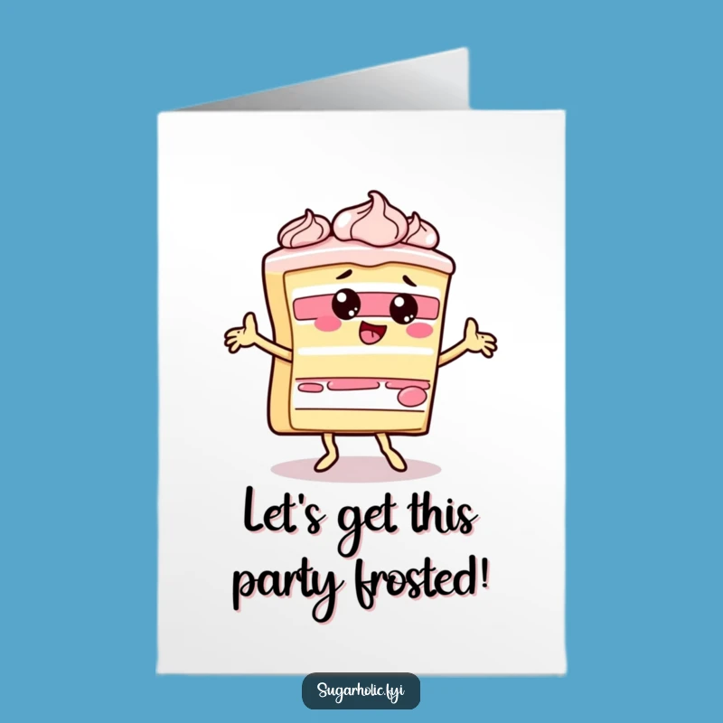 Free Printable Funny Cake Dance Birthday Card - Frosty Downloadable Gift