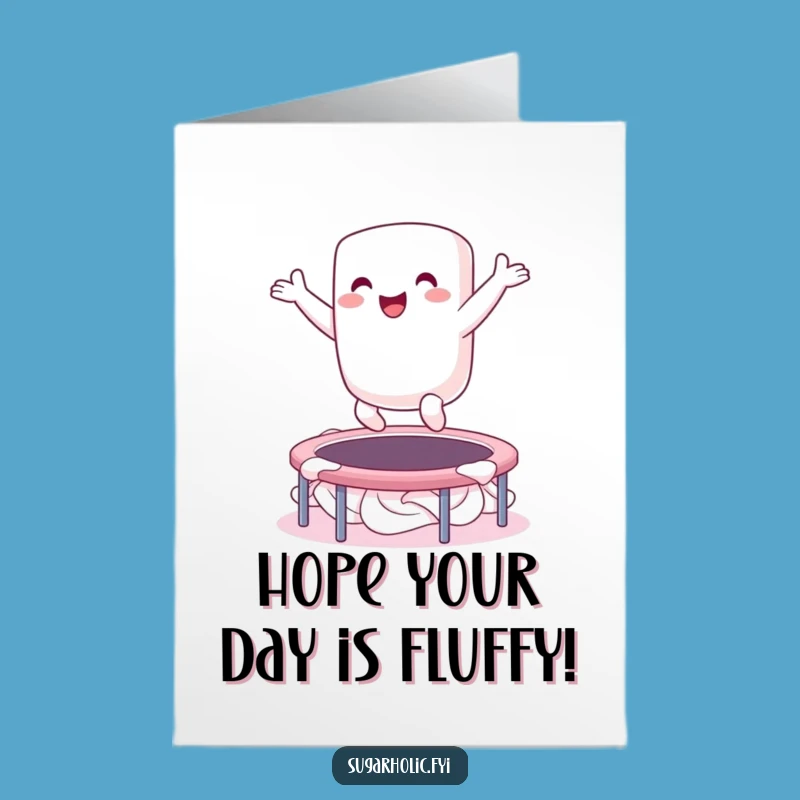 Free Printable Marshmallow Birthday Card: Funny Downloadable Gift for a Bouncy Celebration