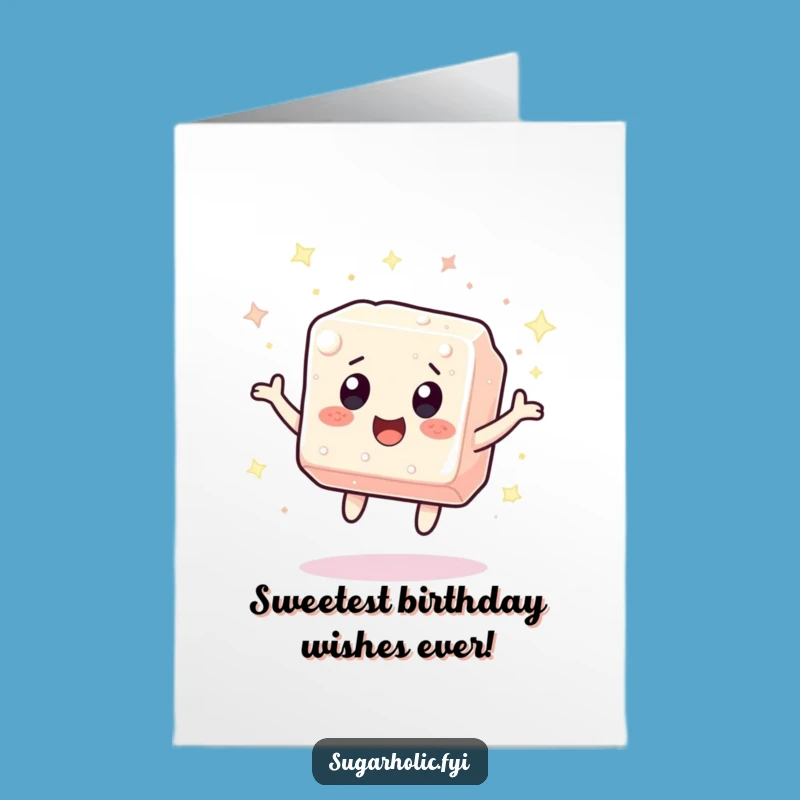 Free Printable Sugar Cube Birthday Card: Sparkly Bounce for a Sweet Celebration