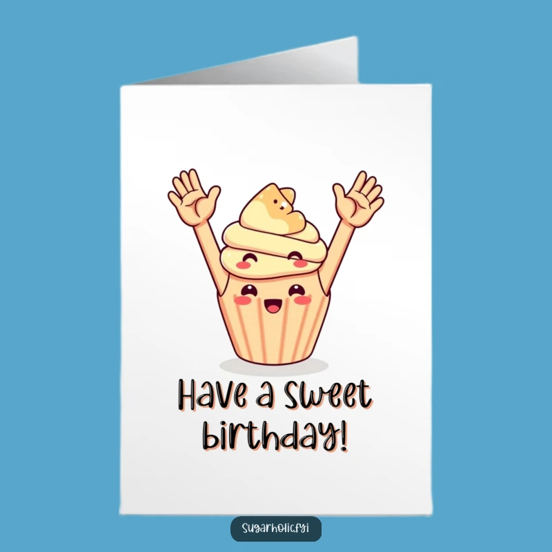 Free Printable Cupcake High Five Birthday Card Funny