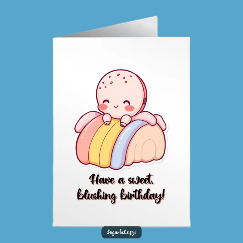 Free Printable Birthday Card: Macaroon Rainbow Slide Funny Gift
