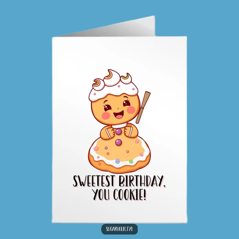 Free Printable Birthday Card: Gingerbread's Sweet Creation - Humorous Downloadable