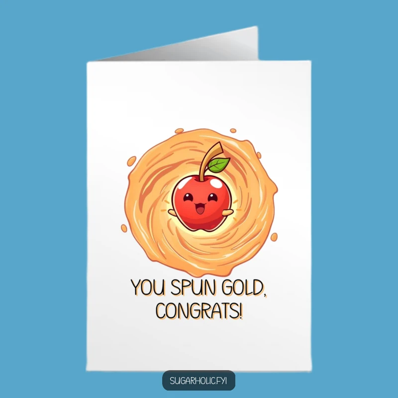Free Printable Congrats Card: Candy Apple's Sweet Success, Caramel Vortex Download