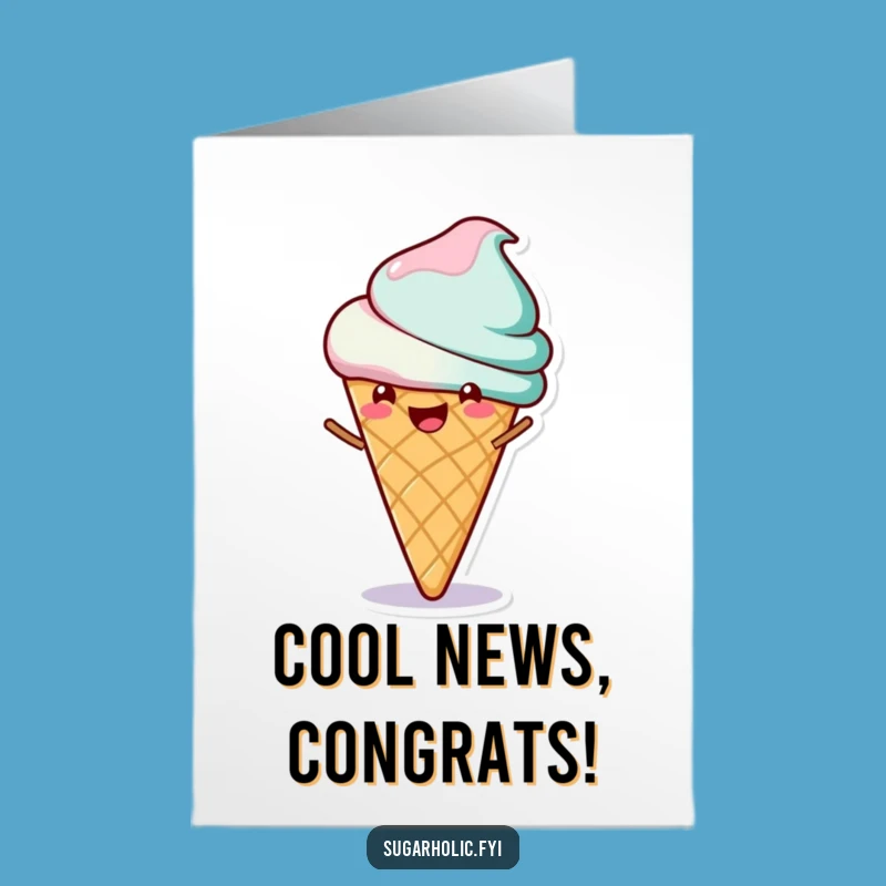 Free Printable Congrats Card: Spinning Ice Cream Celebration