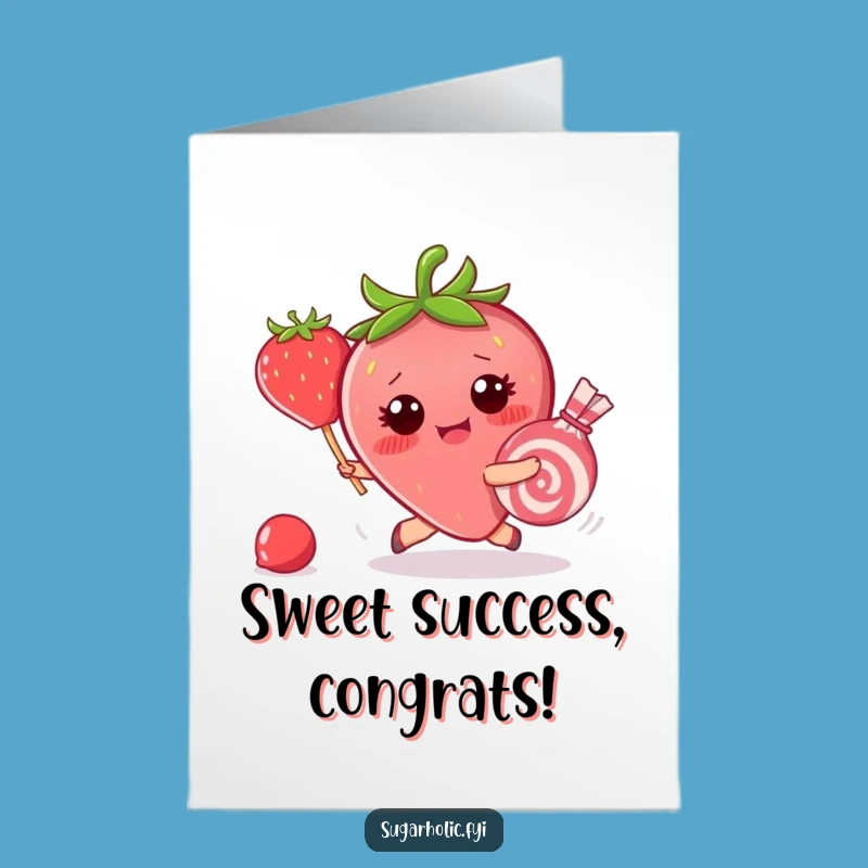 Free Printable Congrats Card: Strawberry Candy Chase Celebration