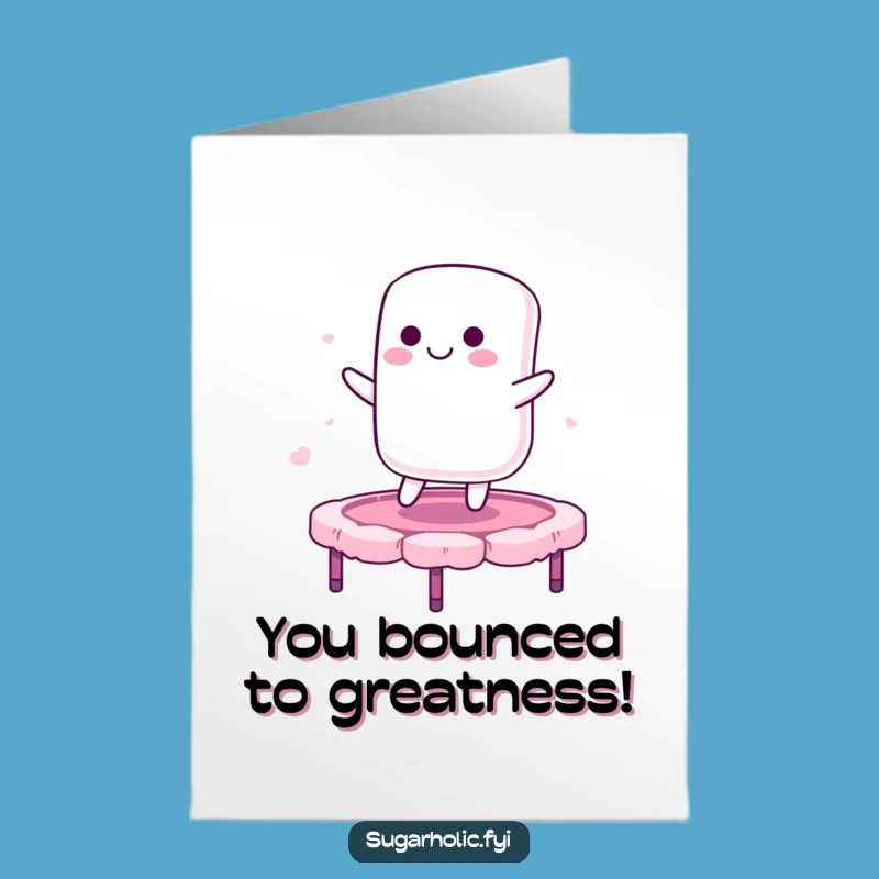 Free Printable Congratulations Card: Marshmallow Candy Floss Bounce Downloadable Gift