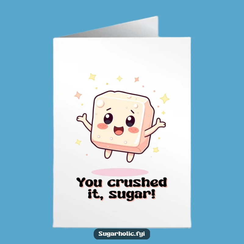 Free Printable Sugar Cube Congrats Card: Sparkly Bounce for Big Wins