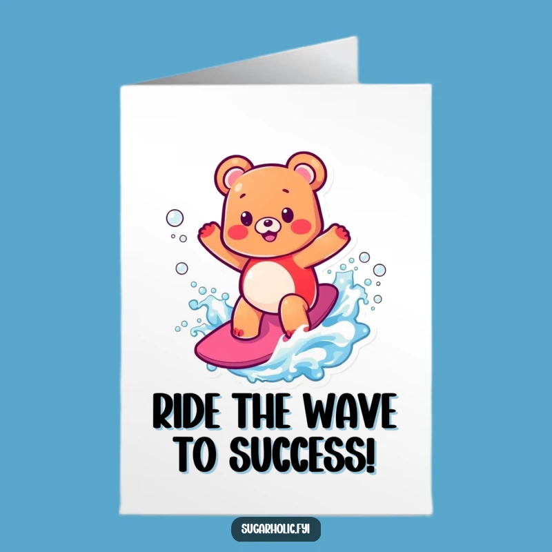 Free Printable Surfing Gummy Bear Congrats Card - Awesome Downloadable for Celebrating Wins