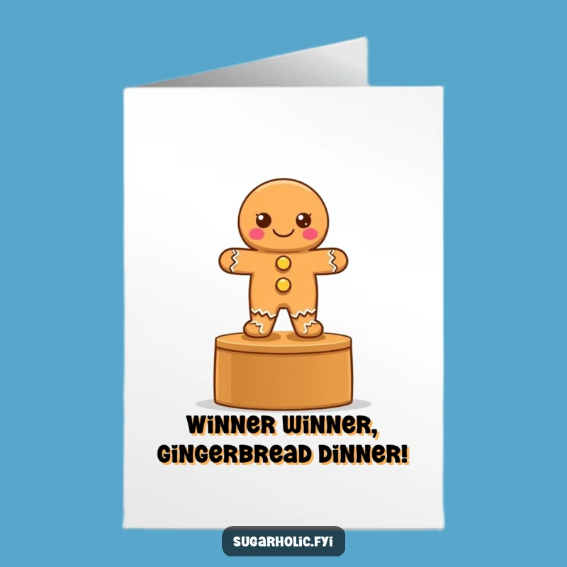 Free Printable Congrats Card: Gingerbread Champ, Winner Downloadable Gift