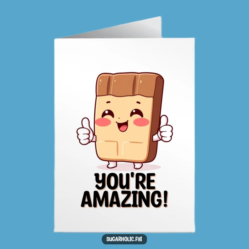 Free Printable Congrats Card: Chocolate Bar Thumbs Up Celebration Downloadable Gift