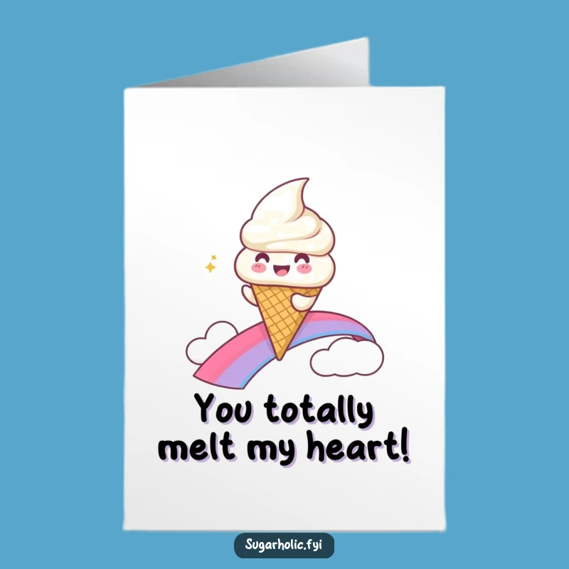 Free Printable Congrats Card: Ice Cream Rainbow Ride - Funny Downloadable Greeting