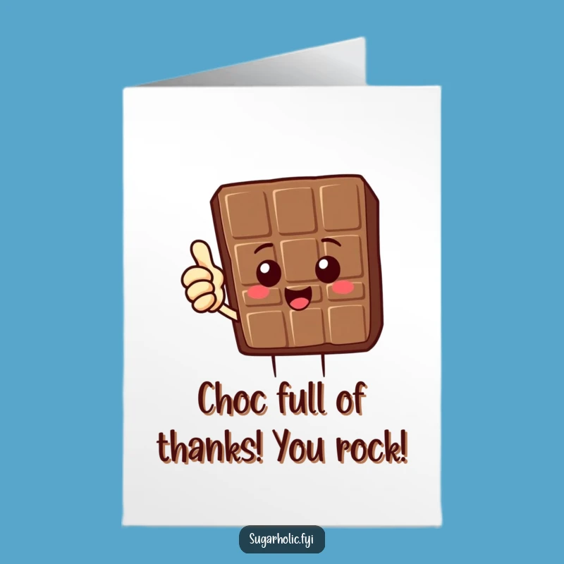 Free Printable Chocolate Bar Thank You Card: Thumbs Up Downloadable Gratitude