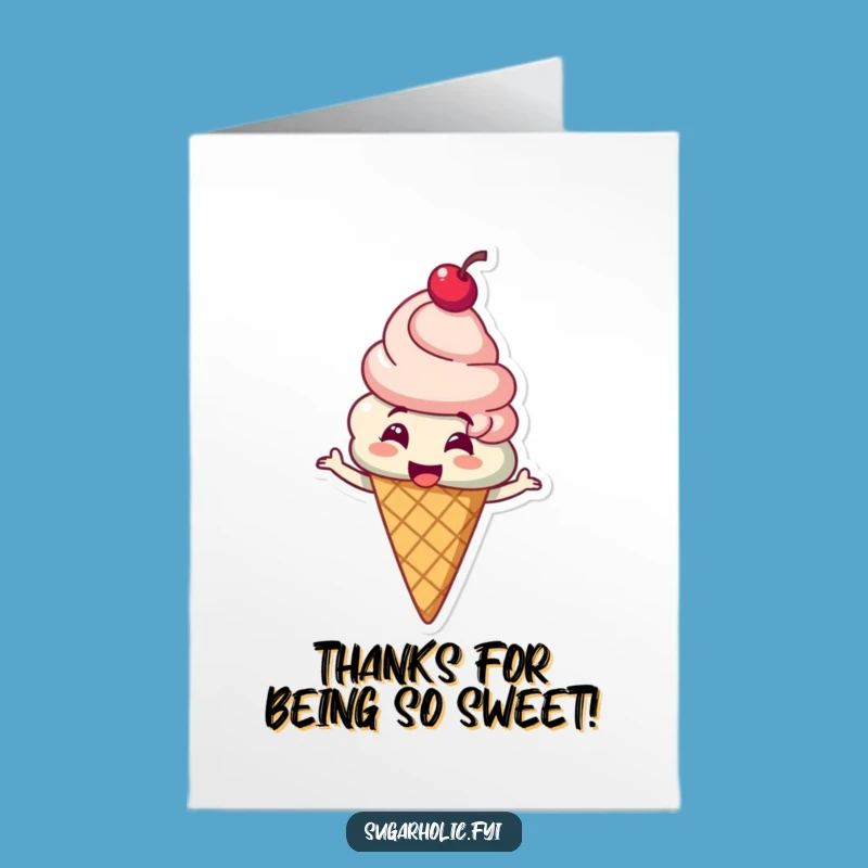 Free Printable Ice Cream Thank You Card: Sweet Thanks with a Funny Downloadable Gift