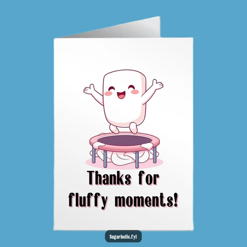 Free Printable Marshmallow Thank You Card: Funny Downloadable Gift for Sweet Gratitude