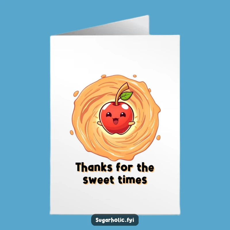 Free Printable Thank You Card: Candy Apple's Sweet Thanks, Caramel Swirl