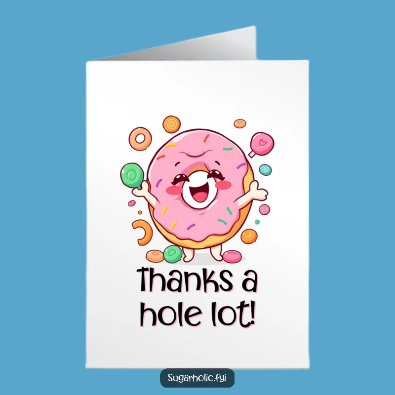 Free Printable Thank You Card: Donut Juggler, Heartfelt Downloadable Funny Gift