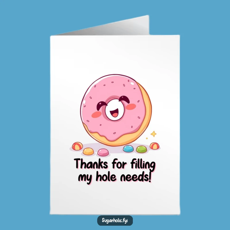 Free Printable Thank You Card: Giggling Donut, unique downloadable gift!