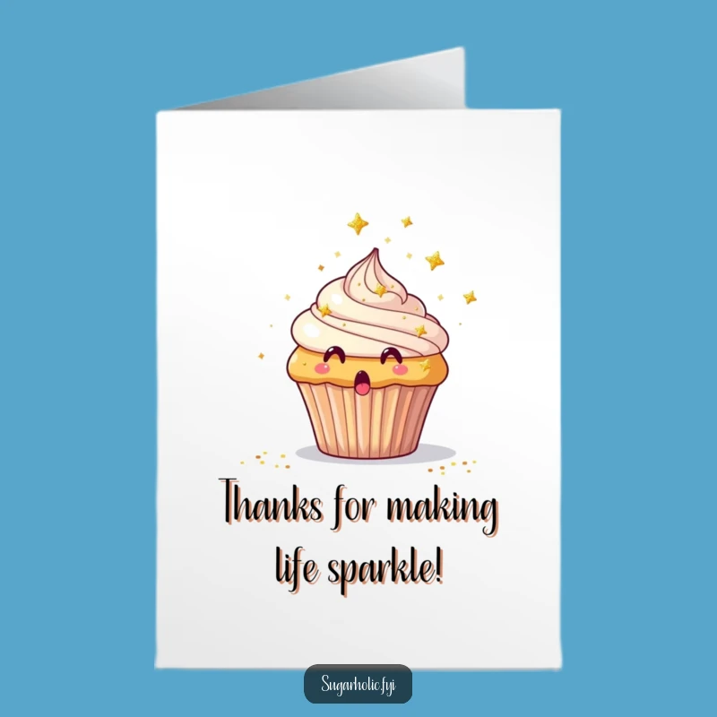 Free Printable Thank You Card: Glitter Cupcake, special downloadable gift!