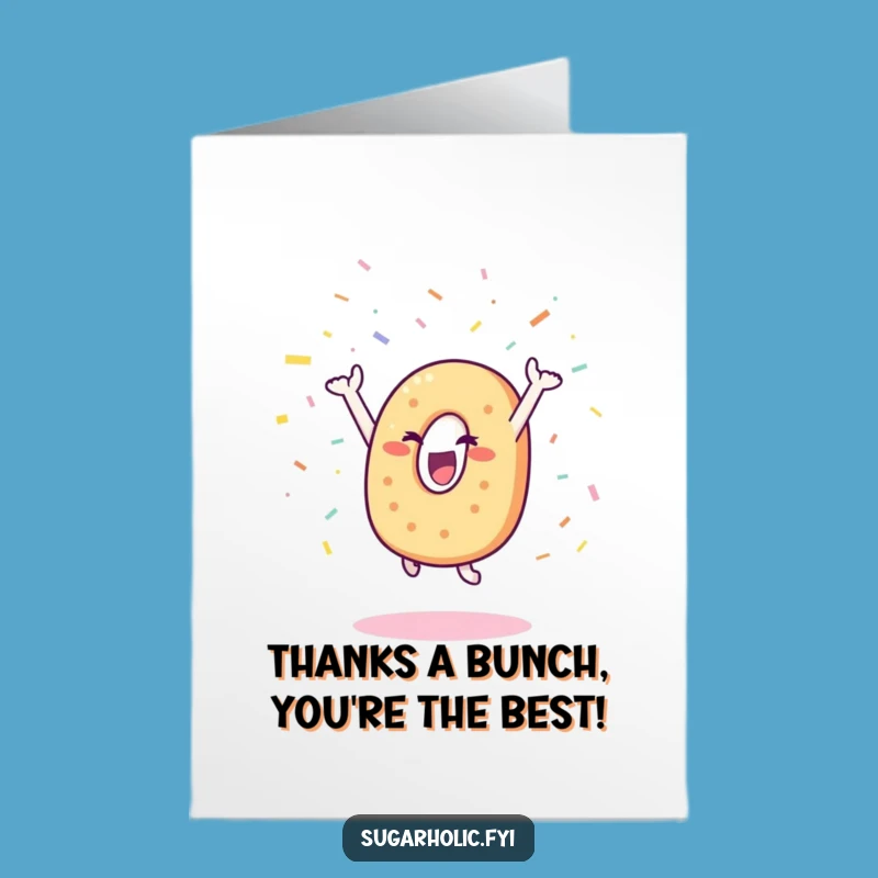 Free Printable Thank You Card: Happy Bagel Confetti, Funny Downloadable