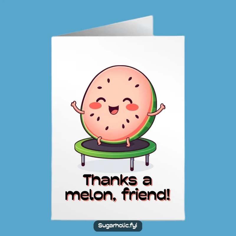 Free Printable Thank You Card: Thankful Watermelon Bounce, Cheerful Downloadable Gift