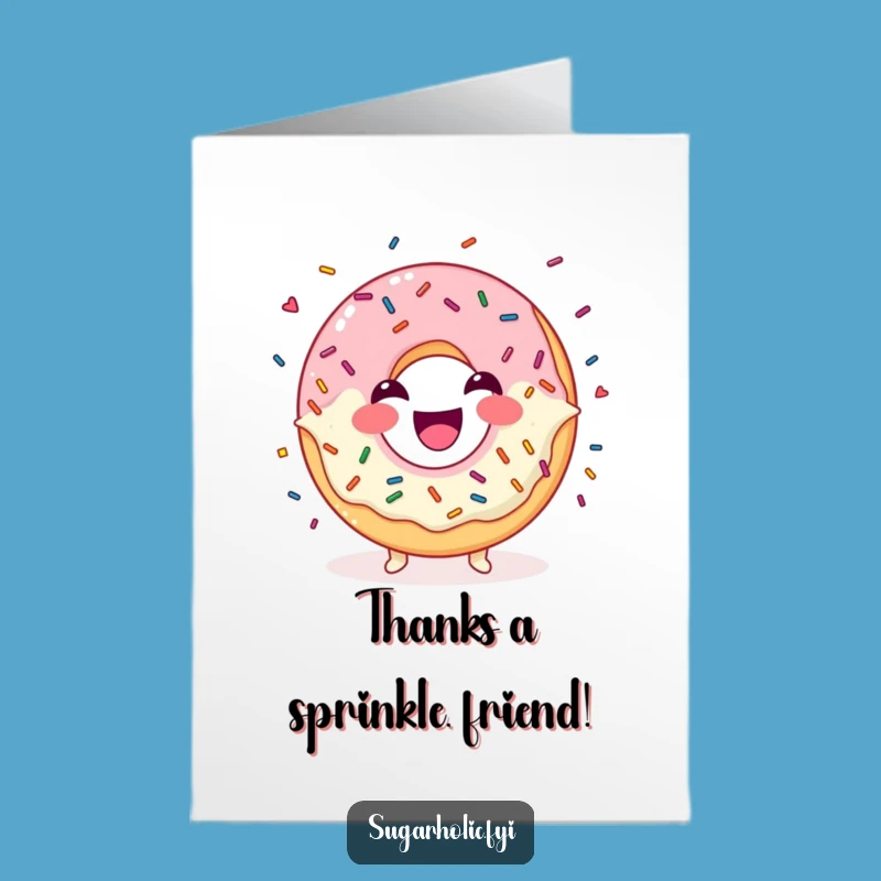 Free Printable Thank You Card: Donut Juggling Sprinkles of Thanks - Funny Downloadable