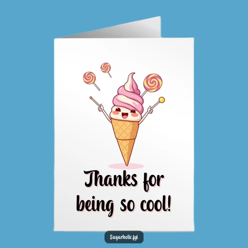 Free Printable Ice Cream Thank You Card So Cool