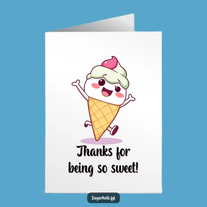 Free Printable Ice Cream Cone Thank You Card - Delightful Downloadable Gift