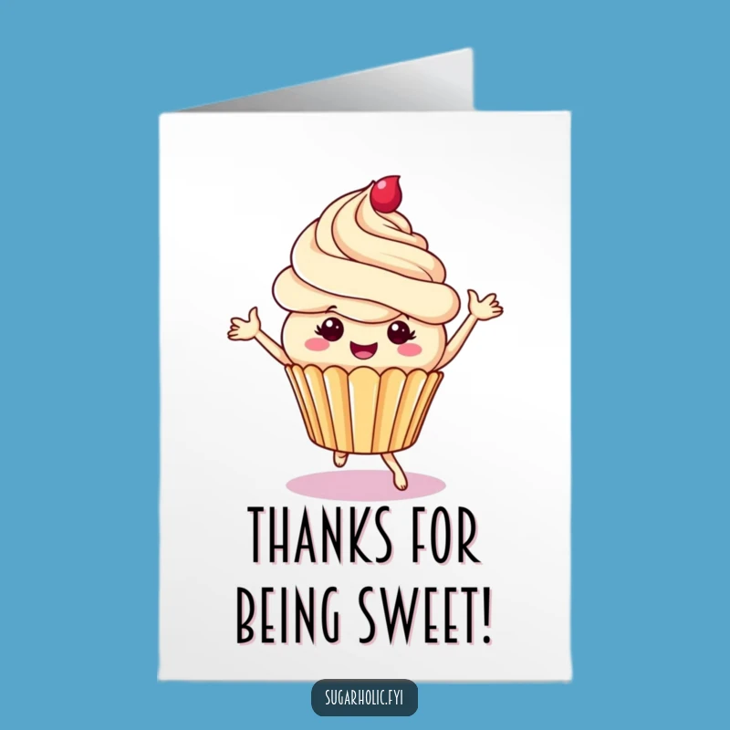 Free Printable Thank You Card: Cupcake Swirls, Heartfelt Downloadable Funny Gift