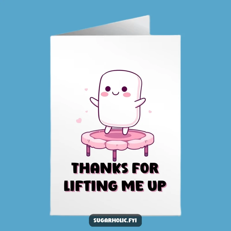 Free Printable Thank You Card: Marshmallow Candy Floss Bounce Downloadable Gift