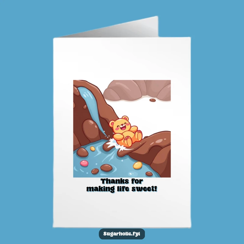 Free Printable Thank You Card: Gummy Bear Chocolate River, Sweet & Funny DIY Gift!