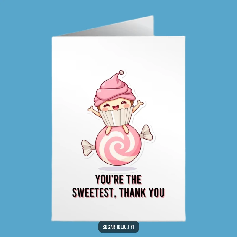 Free Printable Thank You Card: Cupcake Candy Bounce Funny Gratitude
