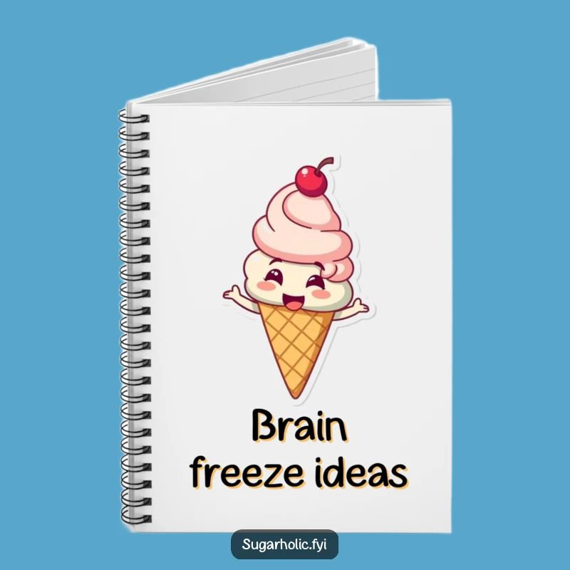 Funny Ice Cream Spin Notebook: Cherry Journal for Notes, Perfect Funny Gift