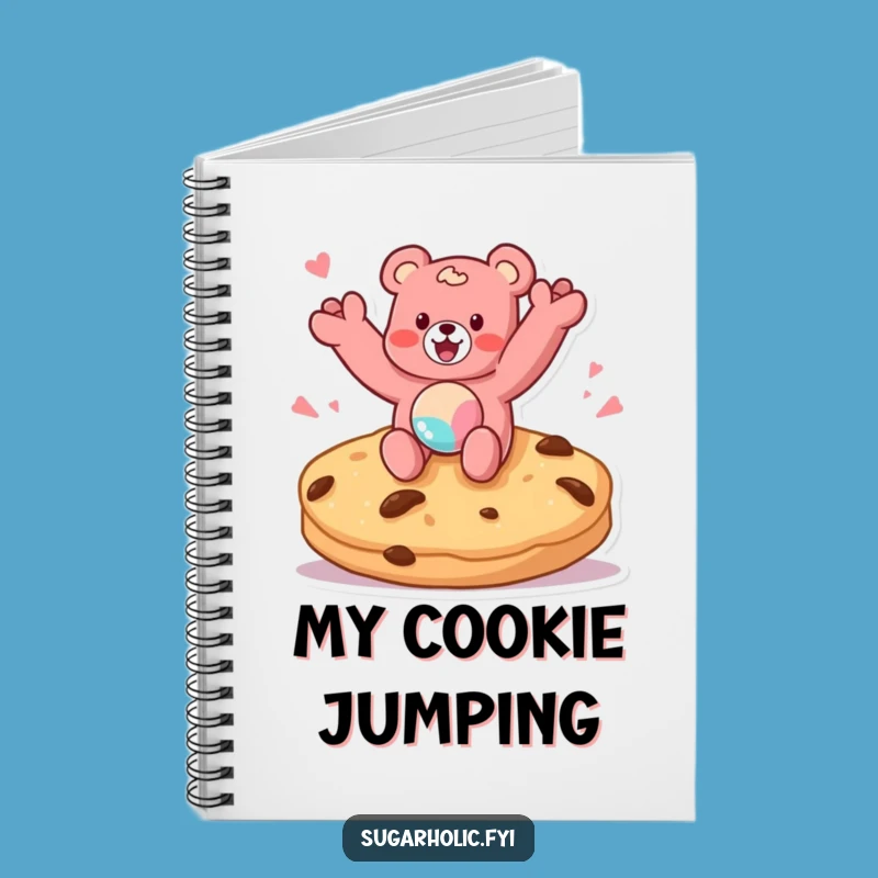 Funny Gummy Bear Cookie Jump Notebook - Jot Down Ideas with Sweet Flair