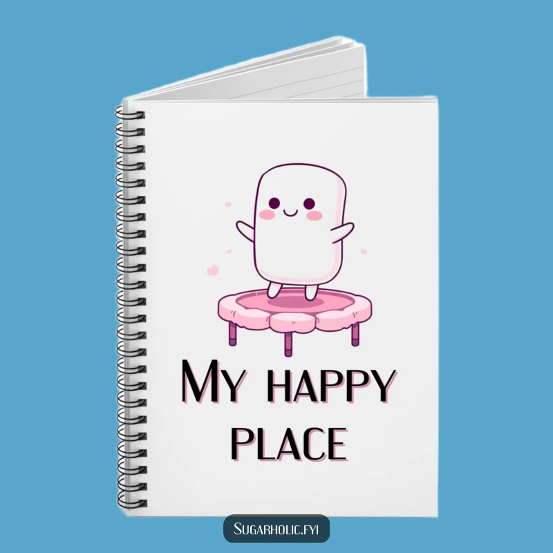 Funny Marshmallow Trampoline Notebook - Jot Down Ideas with Bouncy Flair