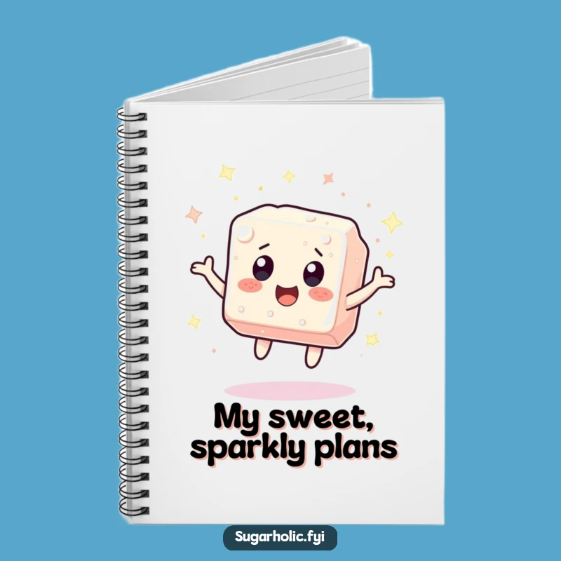 Funny Sugar Cube Sparkle Notebook - Jot Down Sweet Ideas