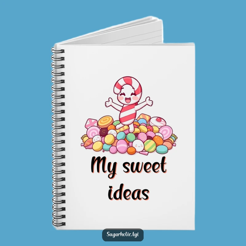 Funny Jolly Candy Cane Spin Notebook - Sweet Holiday Journal Funny Gift