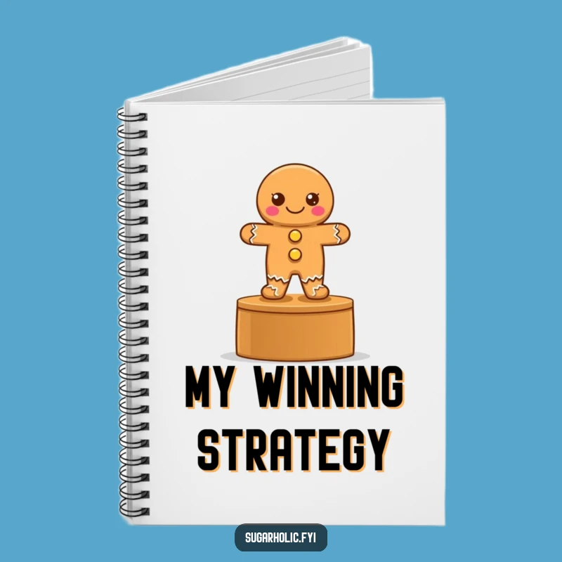 Funny Gingerbread Podium Notebook - Victory Cookie Journal, Gift Idea