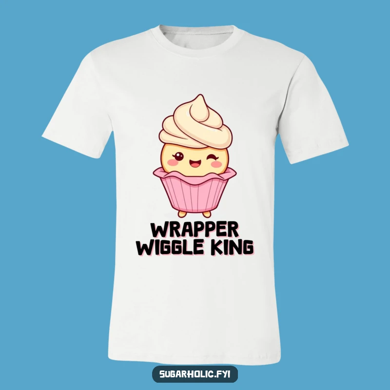 Funny Cupcake Wrapper T-Shirt: Gleeful Frosting Character Tee, Ideal Funny Gift