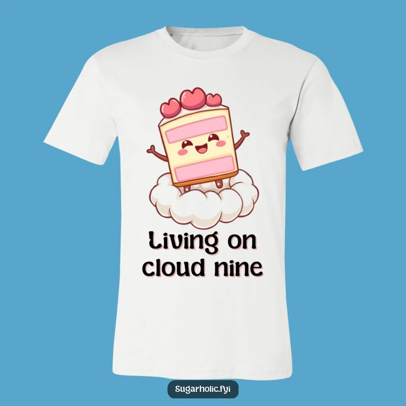 Funny Happy Cake Cloud T-Shirt: Bounce with Joyful Dessert