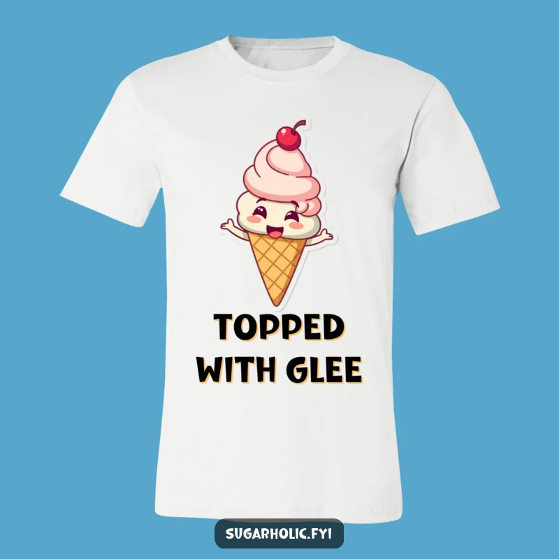 Funny Ice Cream Spin T-Shirt: Giggling Cherry Character Tee, Ideal Funny Gift