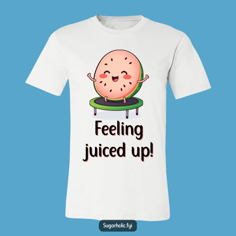 Funny Watermelon Trampoline T-Shirt - Joyful Fruit Character Tee, Great Gift
