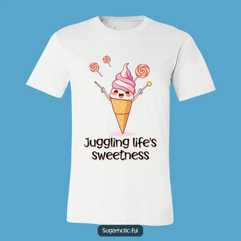 Funny Ice Cream Lollipop Juggling T-Shirt: Sweet Skill Tee