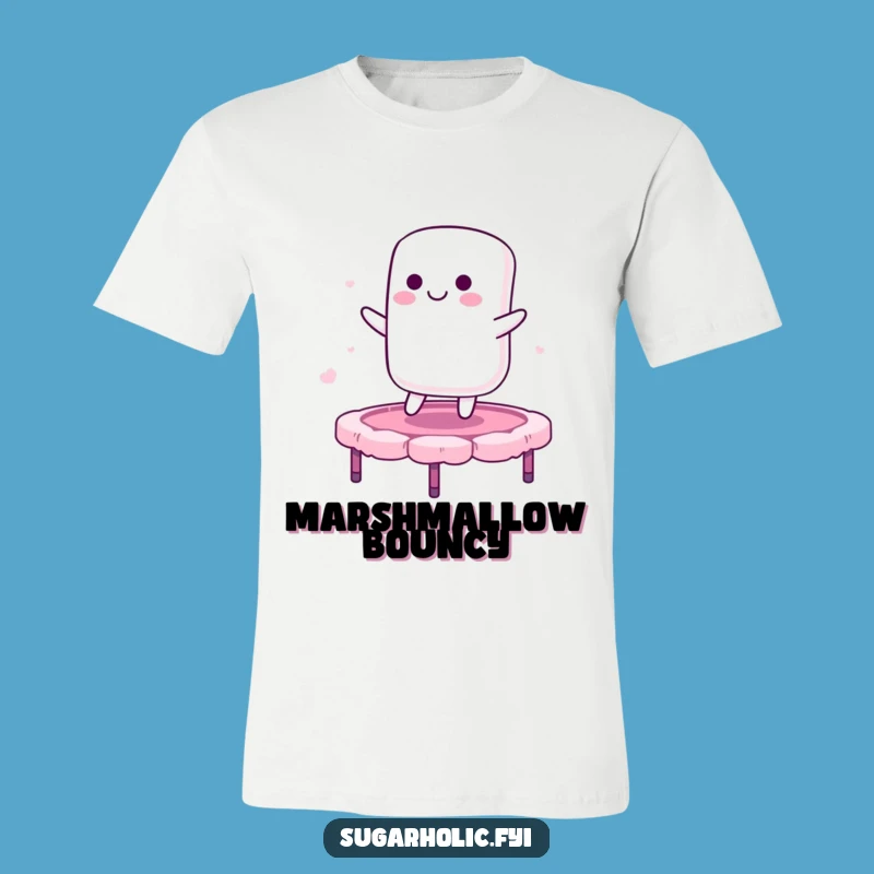 Funny Marshmallow Trampoline T-Shirt - Whimsical Character Apparel for Fun Lovers