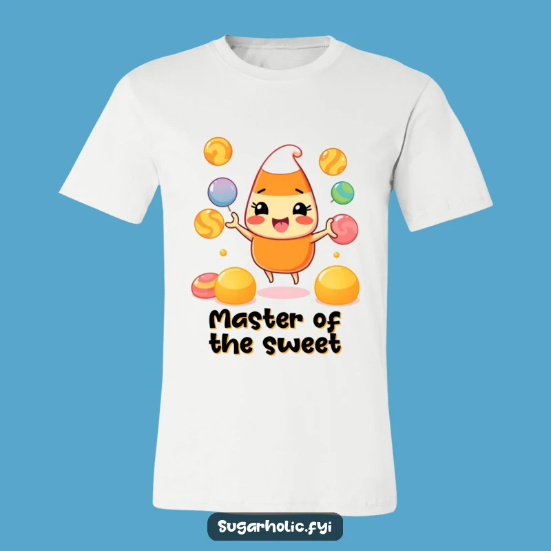 Funny Candy Corn Juggling Tee: Wear Your Halloween Spirit with this Cheerful Character