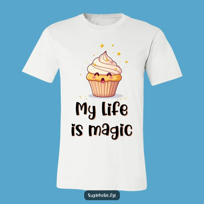 Funny Surprised Cupcake T-Shirt - Glitter Star Shower Fun, Perfect Funny Gift