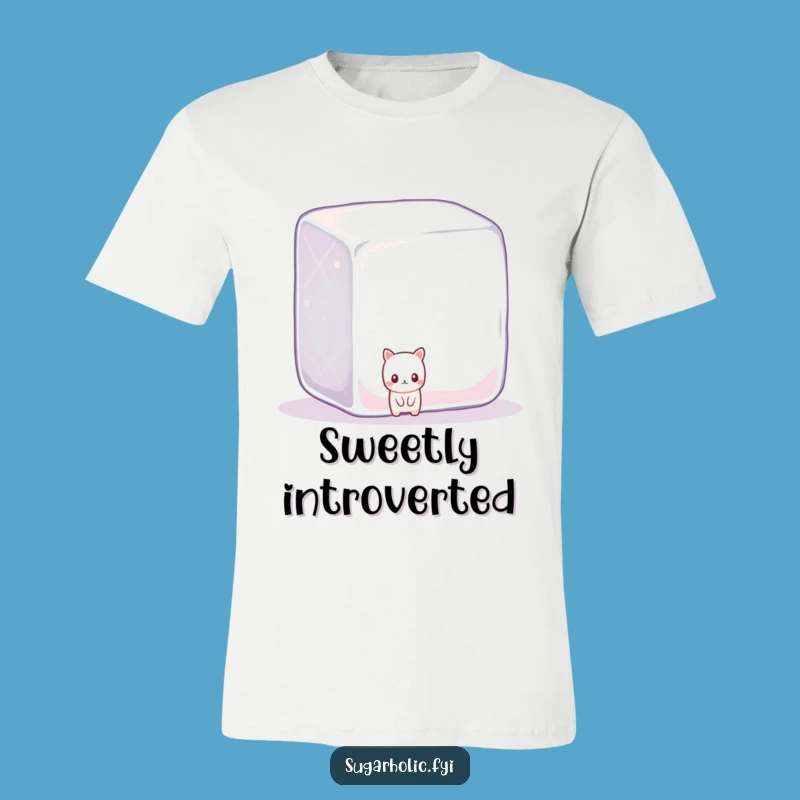 Funny Shy Candy Sugar Cube T-Shirt: Cute Hidden Treat Tee