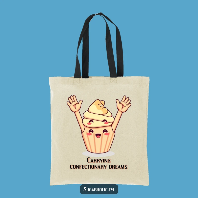 Funny Cupcake Gummy Bear High Five Tote Bag: Carry Your Joy