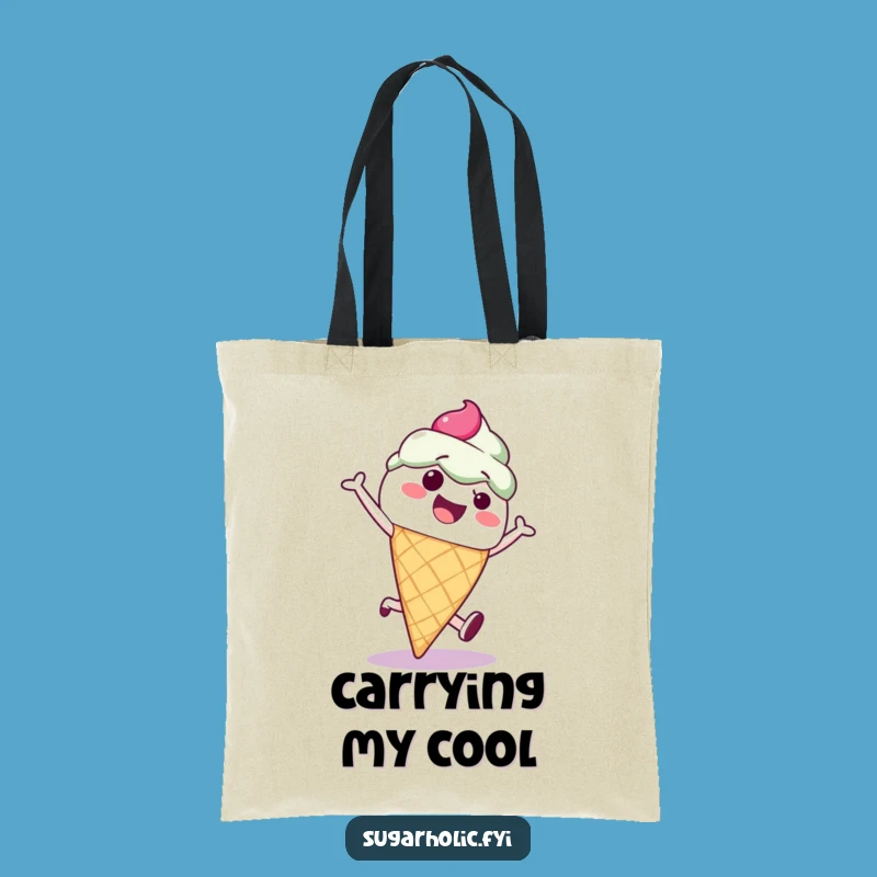 Funny Ice Cream Cone Cartwheel Tote Bag - Carry Your Fun in Style!