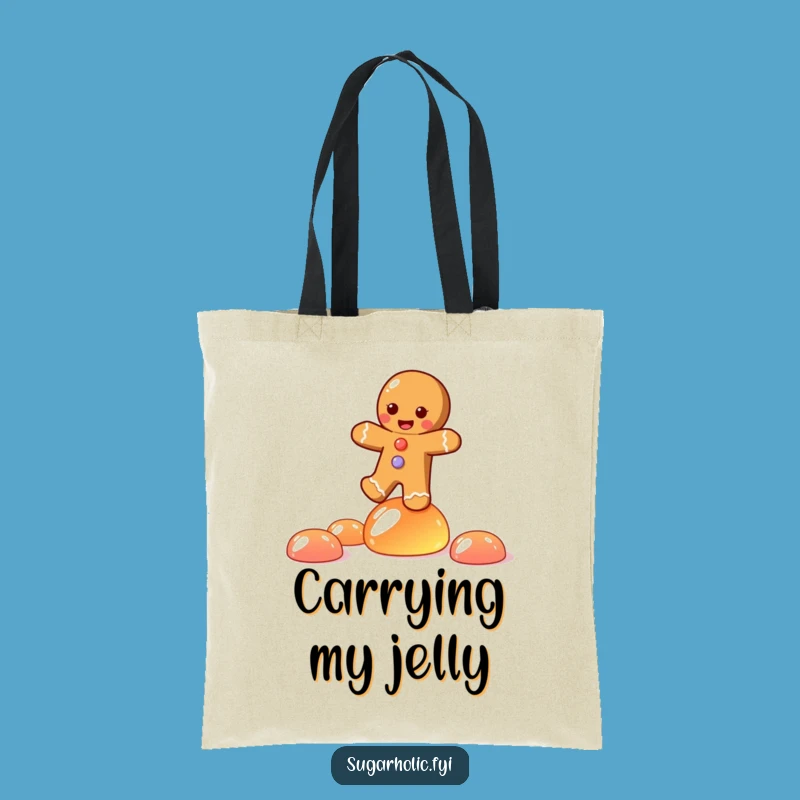 Funny Gingerbread Joy Tote Bag: Wobbly Candy Carryall, Perfect Funny Gift!