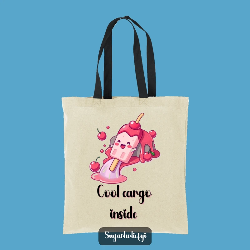 Funny Popsicle Slide Tote Bag: Whimsical Character Accessory, Unique Humorous Gift